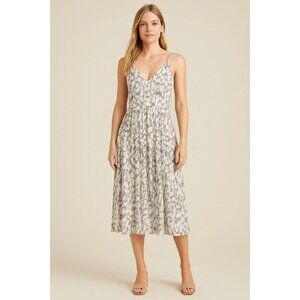 ☀️Sale Banana Republic Sketched Floral Midi Dress  Pleated Chiffon  Sz 8